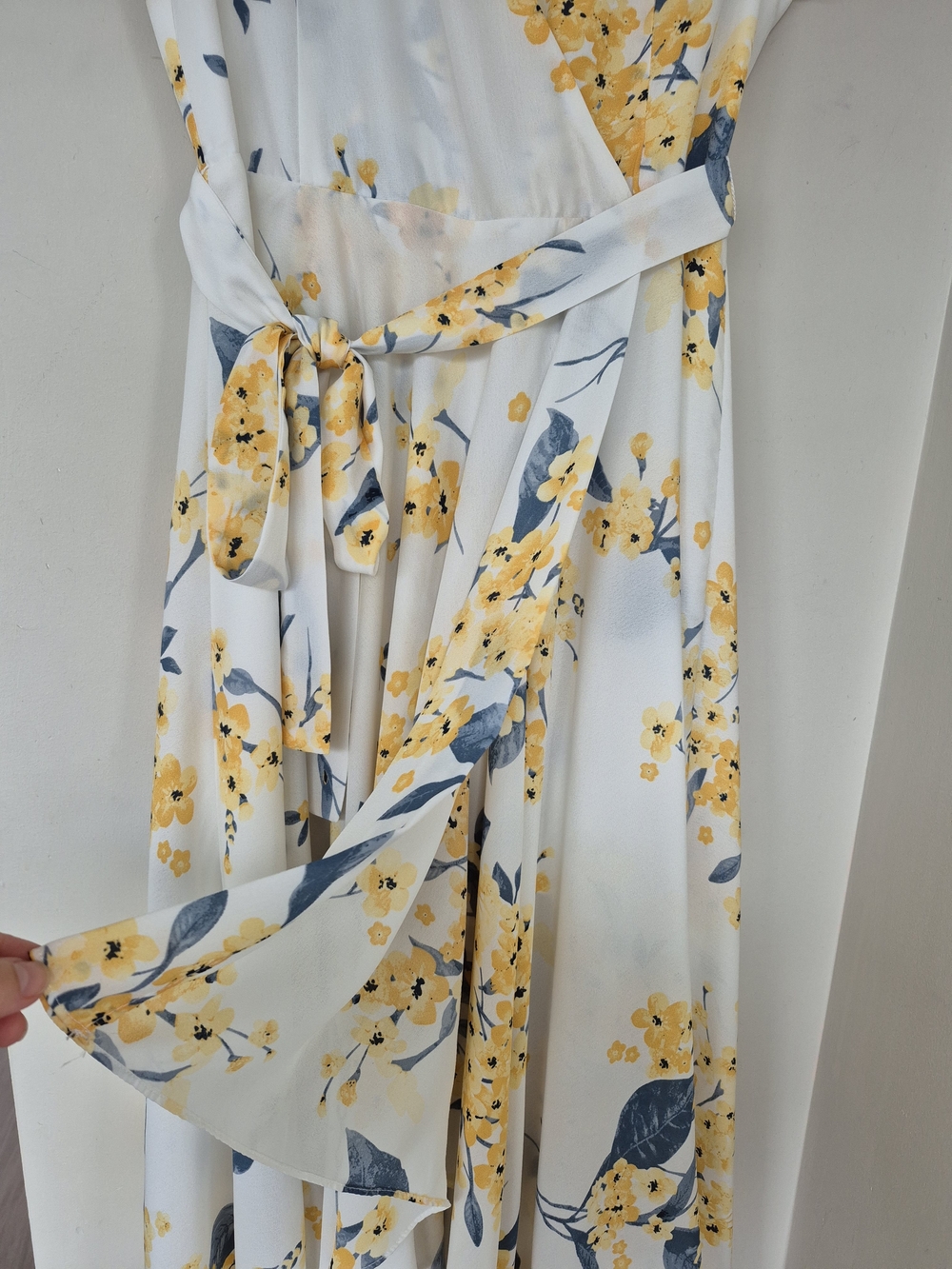 Lulu's French Countryside Floral Print High Low Dress White Yellow - Picture 7 of 9
